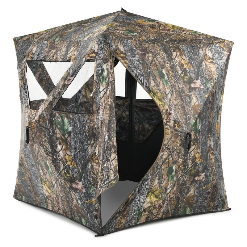 Hunting Outdoor - เต็นท์พรางตัวแบบพกพาสำหรับล่าสัตว์ พร้อมเสาปักพื้นและสายรัด สำหรับกวางและแอนทีโลป ที่พักพิงสำหรับการล่าสัตว์กลางแจ้ง