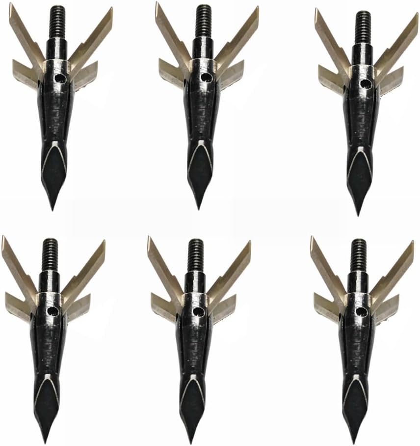 Crossbow Bolt Broadhead - หัวลูกศรล่าสัตว์แบบไฮบริด 6PK น้ำหนัก 125 เกรน ใบมีดกลไก