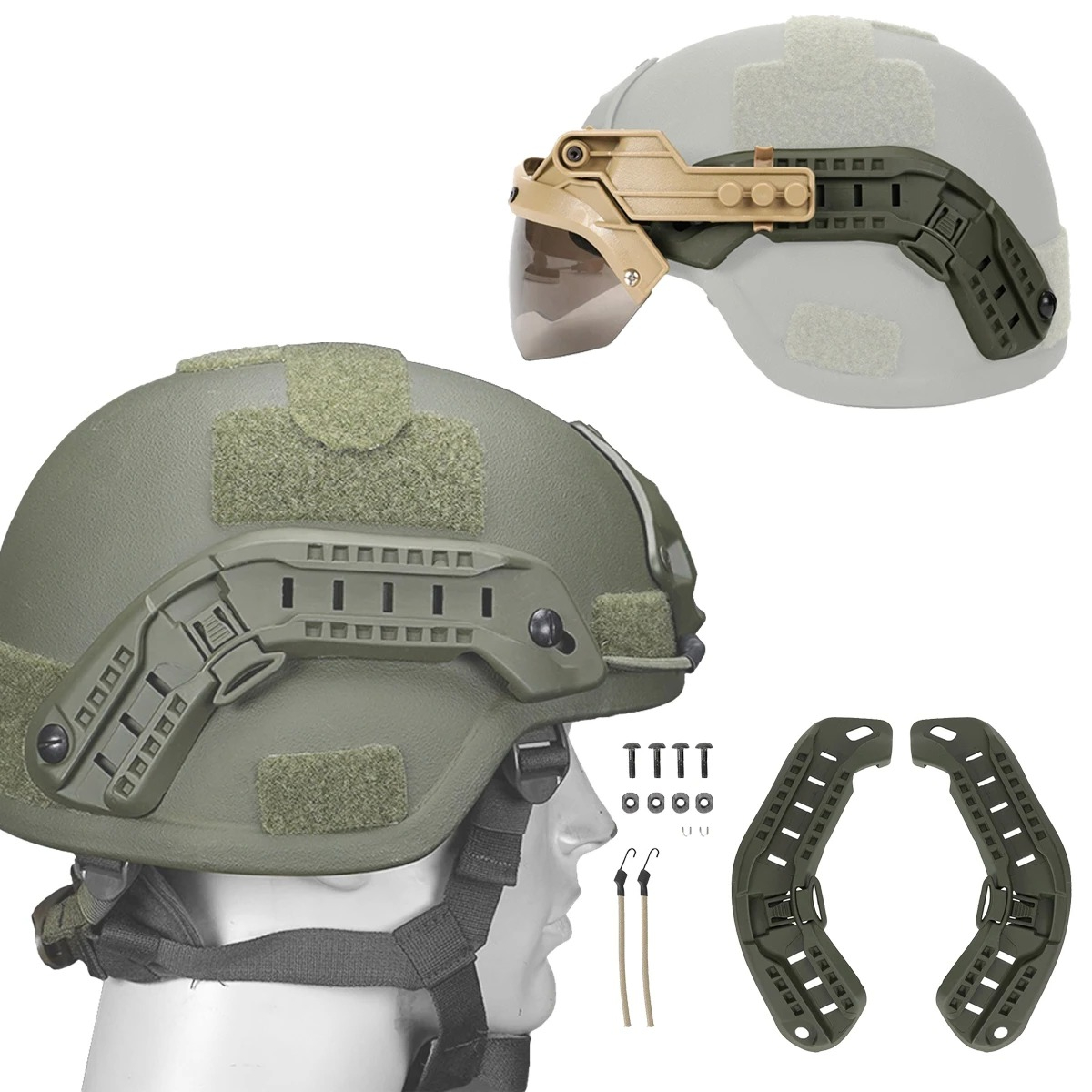 Outdoor Hunting Guide - รางยึดข้างหมวกนิรภัย Tactical MICH2000 1 ชุด วัสดุ