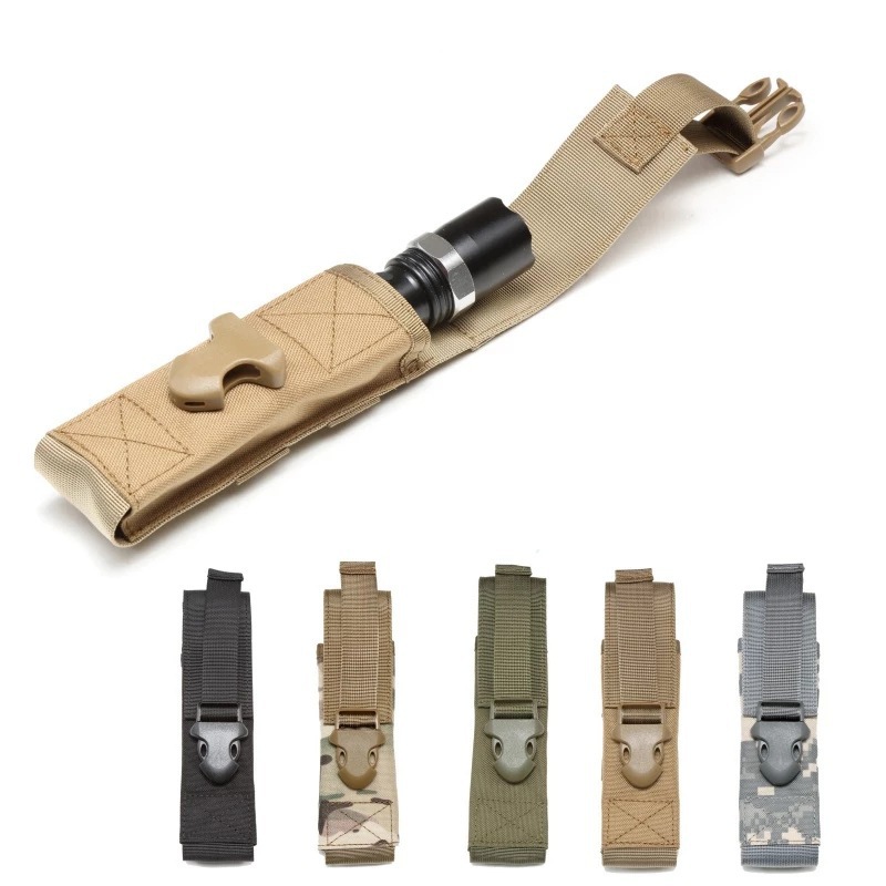 Outdoor Hunting Knife Set - ไฟฉายกลางแจ้งกระเป๋ายุทธวิธีไนลอนไฟฉายกระเป๋า Multiful Swing Stick ชุด MP5
