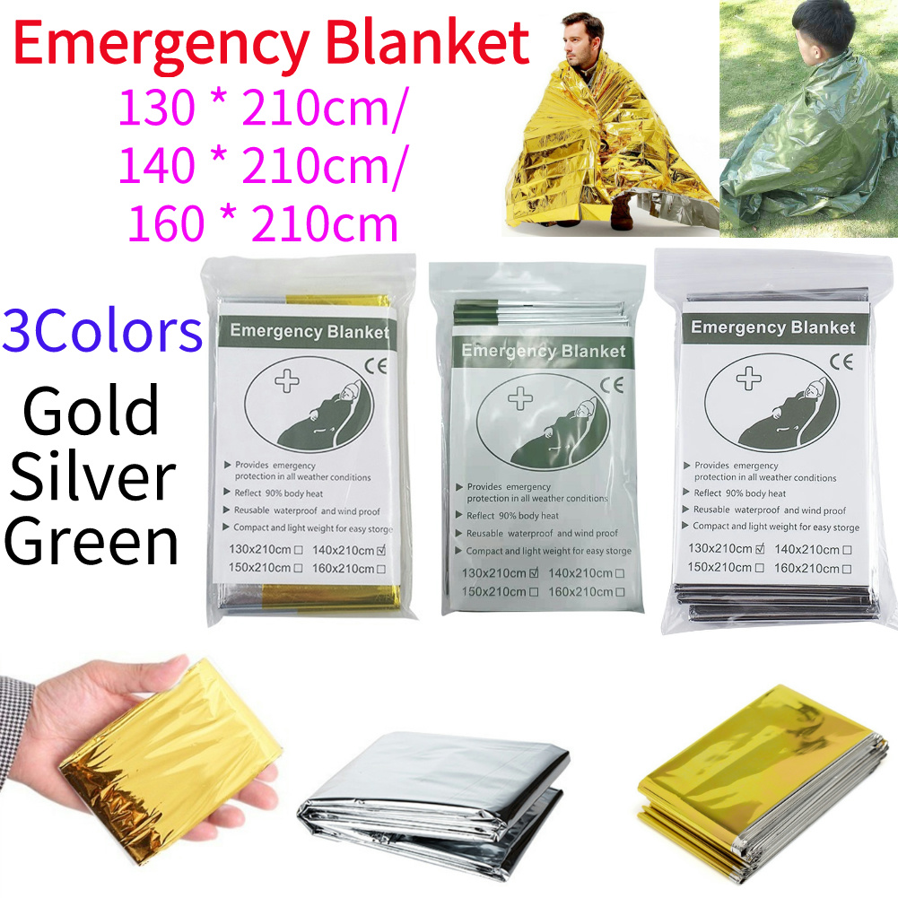 Outdoor Hunting Blanket - ฟอยล์ผ้าห่มฉุกเฉินน้ําหนักเบากันน้ําผ้าห่มการอยู่รอดฉนวนกันความร้อนช่วยชีวิตสําหรับการเดินป่ากลางแจ้งสําหรับการล่าสัตว์ท่องเที่ยว