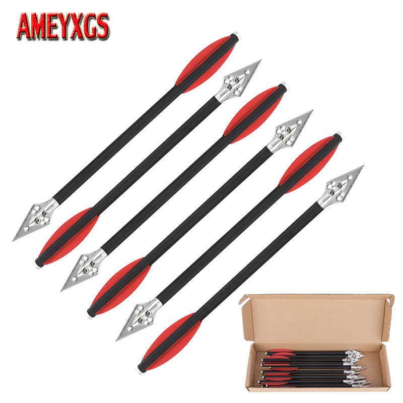 Crossbow Bolt Broadhead - 6/12pcs ผสมคาร์บอน Arrow 7 นิ้วยิงธนู Crossbow