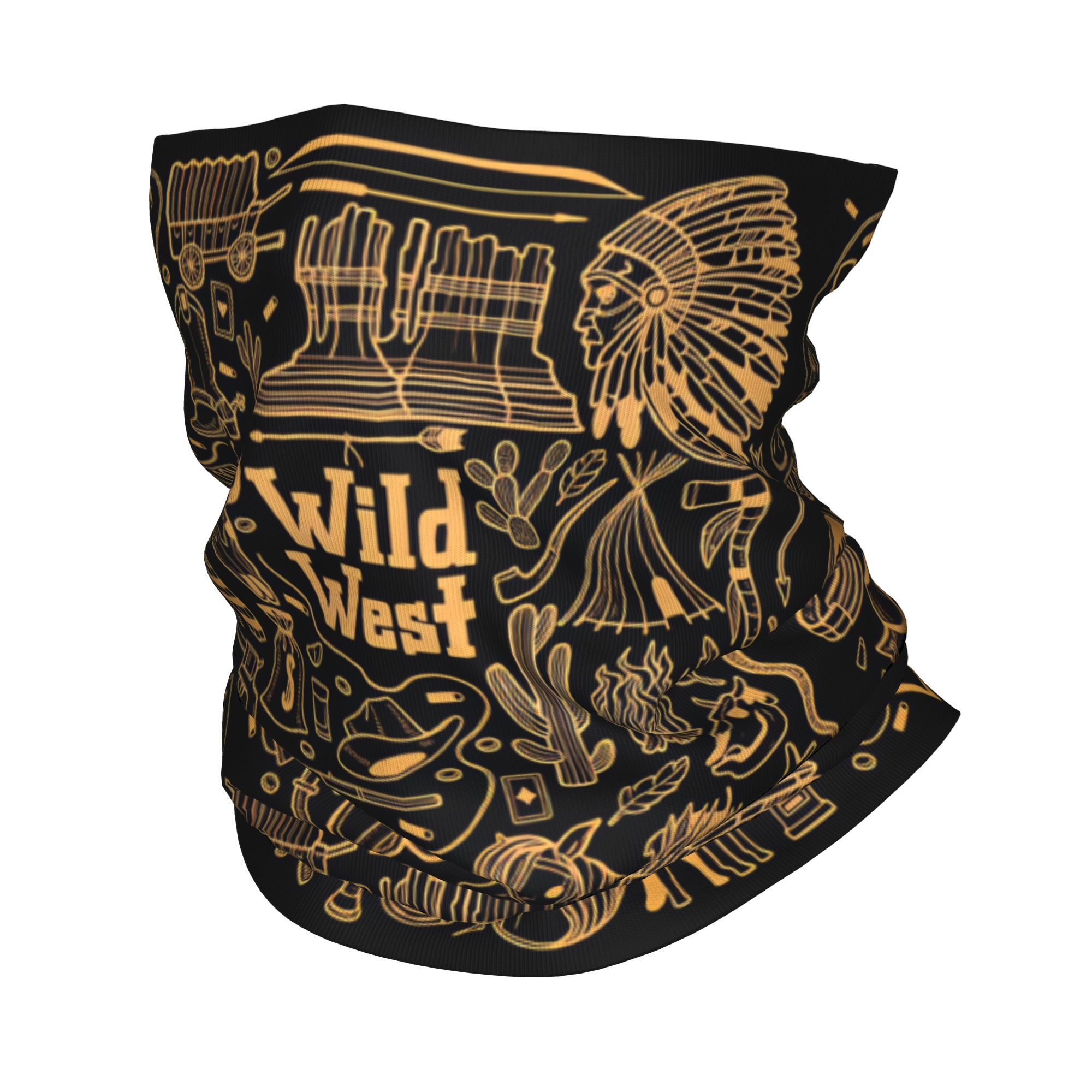 Wildman Hunting & Outdoor Vanderbijlpark - หน้ากากกันลมสำหรับกีฬากลางแจ้ง ลาย Wild West สำหรับปั่นจักรยาน เนื้อผ้านุ่ม