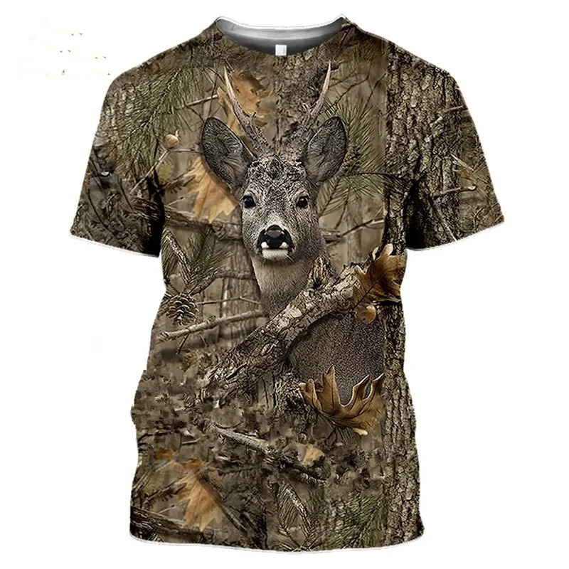 Wildman Hunting & Outdoor Vanderbijlpark - 2026 ลายพรางล่าสัตว์หมูป่า 3d เสื้อยืดฤดูร้อนลำลองชายเสื้อยืดแฟชั่นสตรีทผู้หญิงเสื้อแขนสั้น