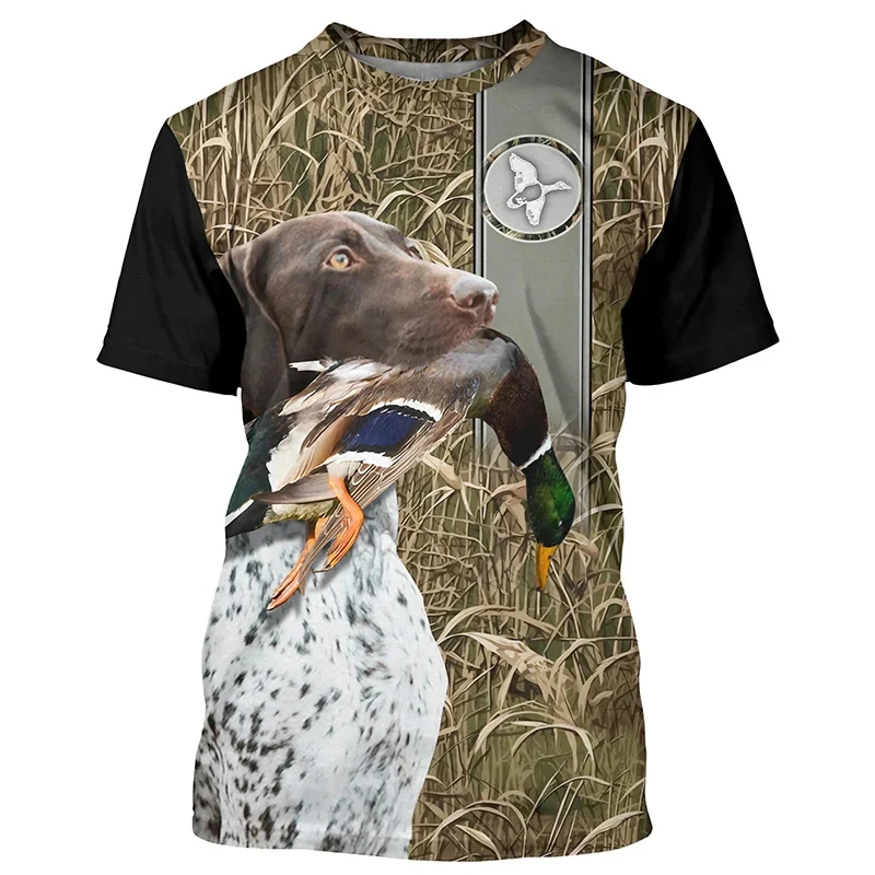 Hunting Outdoor Shop - เสื้อแขนสั้นลายพรางล่าสัตว์สำหรับผู้ชาย, เสื้อยืดพิมพ์ลายสัตว์สำหรับล่าสัตว์, เสื้อยืดสำหรับผู้ชายใส่กลางแจ้งในฤดูร้อน