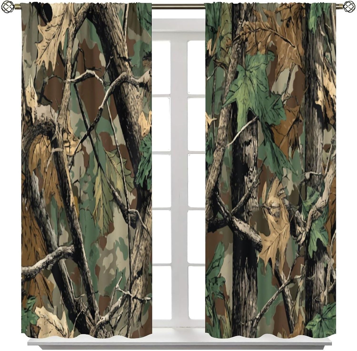ผ้าม่านลายพรางป่าไม้ ลายใบไม้ก - Hunting And Camping In Forest บทวิจารณ์และราคา