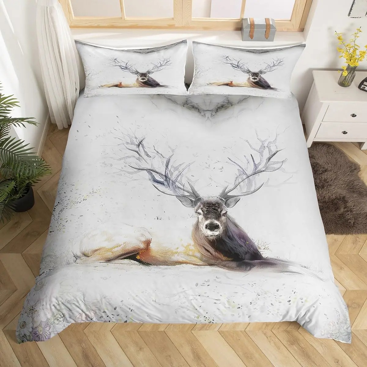 ชุดผ้าปูที่นอนลายกวางเอลก์ ชุด - Hunting And Camping In Forest บทวิจารณ์และราคา