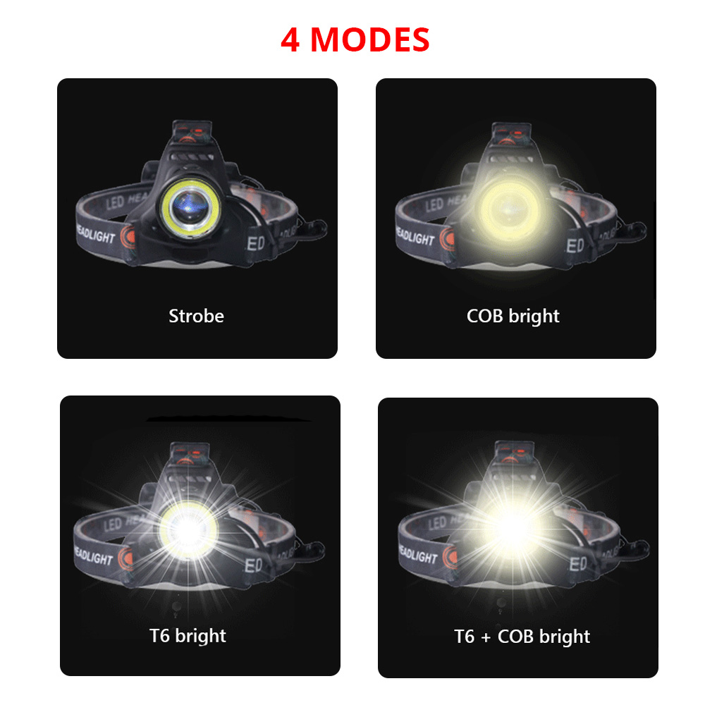 T6 โคบไฟฉายไฟหน้า USB LED ไฟหน - Hunting Outdoor Jobs บทวิจารณ์และราคา